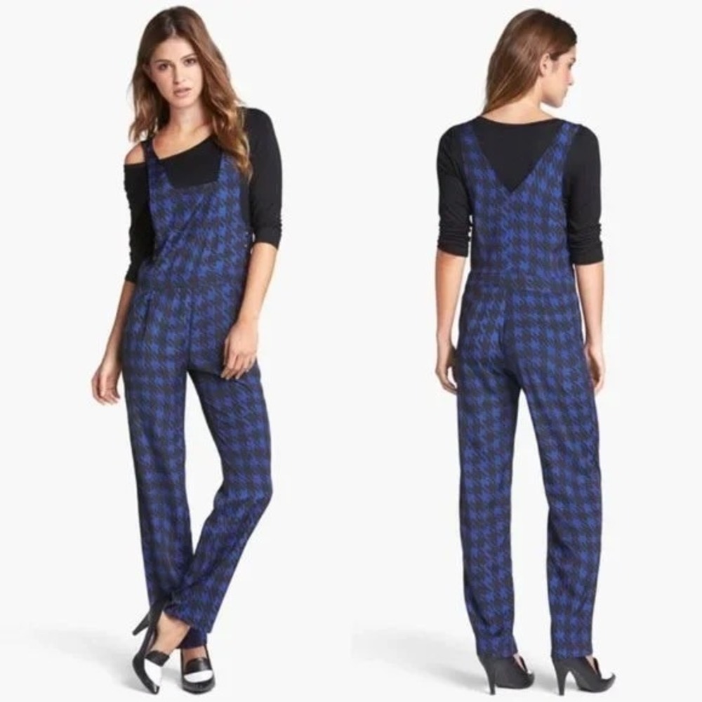 WAYF Blue Black‎ Houndstooth Jumpsuit Small Made USA